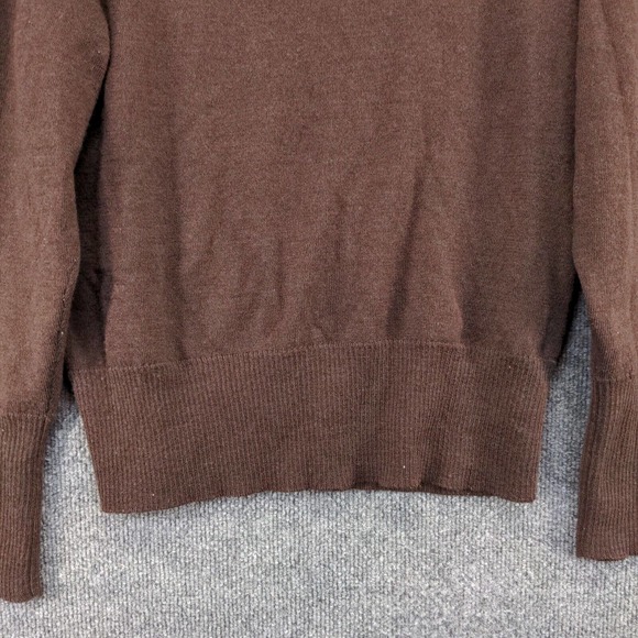 Carole Little Womens Pullover Knit Turtleneck Sweater Brown Large Italian Merino - Picture 10 of 14
